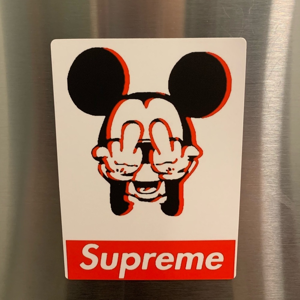 of Mickey Supreme Flipping Bird